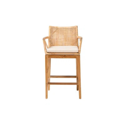 Davelle Modern And Contemporary Kitchen Bar Counter Stool Natural Rattan Finish | Wayfair North America