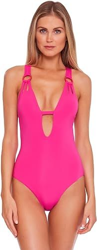 Becca by Rebecca Virtue Women's Color Code Skylar Plunge One Piece Swimsuit | Amazon (US)