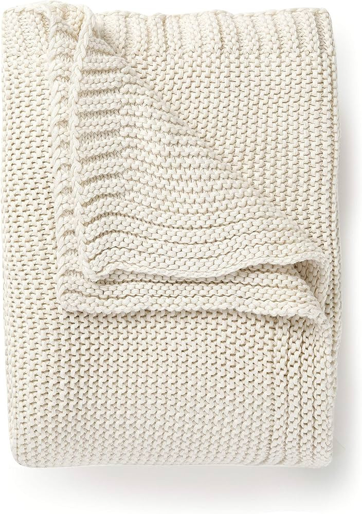 MakeMake Organics Organic Throw Blanket GOTS Certified Organic Cotton Blanket Chunky Knit Super S... | Amazon (US)