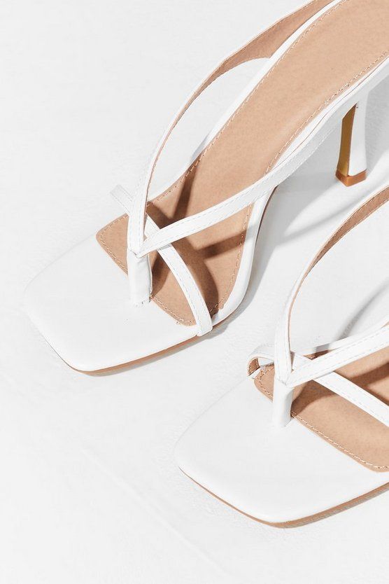 Strappy Stiletto Faux Leather Heels | Nasty Gal (US)