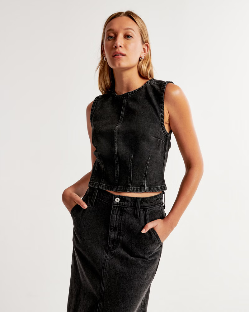 Denim Shell Top | Abercrombie & Fitch (US)