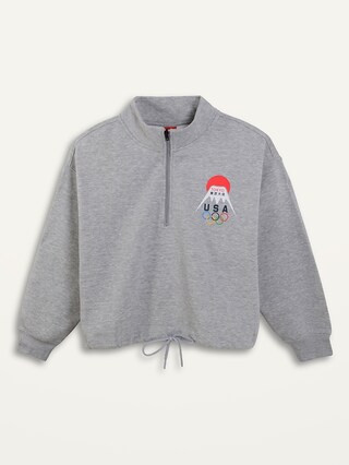 Loose Team USA Quarter-Zip Sweatshirt for Women | Old Navy (US)