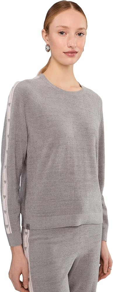 Barefoot Dreams Womens CozyChic Ultra Lite® Heart Stripe Pullover | Amazon (US)