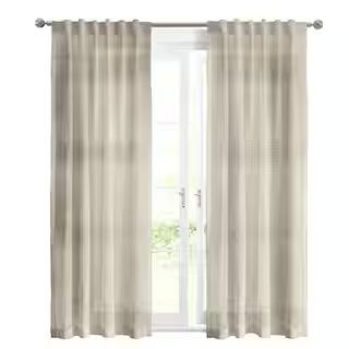 Habitat Lindsey Linen Polyester Faux Linen 52 in. W x 84 in. L Back Tab Indoor Light Filtering Cu... | The Home Depot
