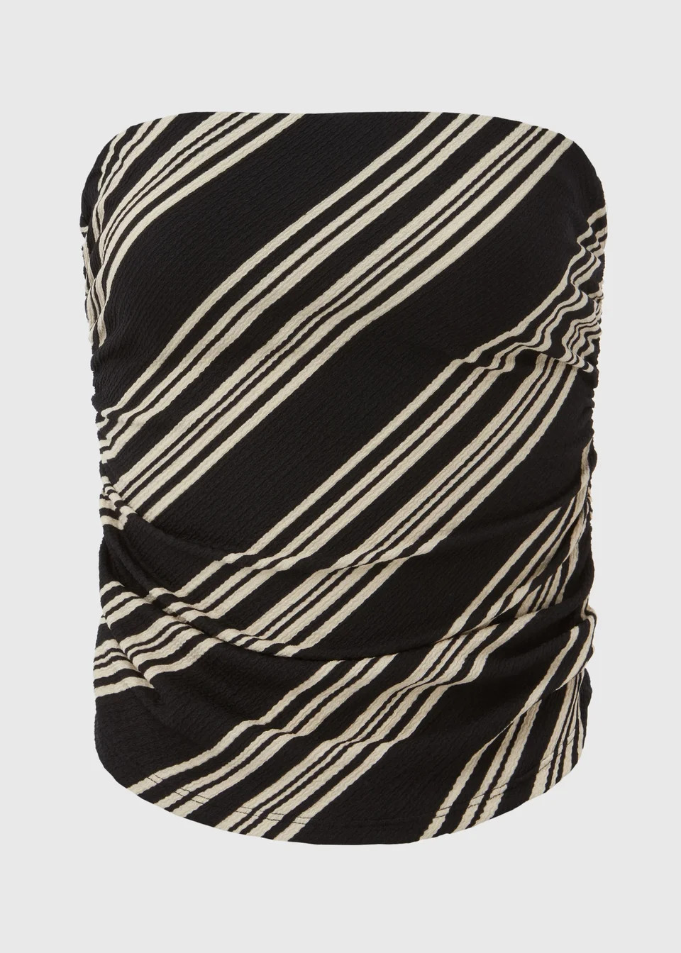 Black Mono Stripe Boobtube Top - Size 8 | Matalan (UK)