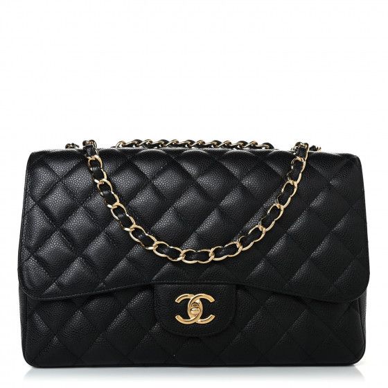 CHANEL Caviar Quilted Jumbo Single Flap Black | FASHIONPHILE | Fashionphile