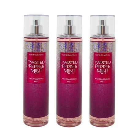 Bath and Body Works Twisted Peppermint Fine Fragrance Mist Bundle - Set of 3 - 8 fl oz / 236 mL each | Walmart (US)