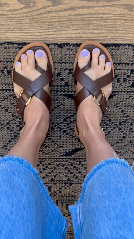 Target sandals are 30% off today! These have a cushioned sole and are also available in black! Only $20 🙌🏼 I recommend sizing up .5! 

#LTKxTarget #LTKfindsunder50 #LTKshoecrush