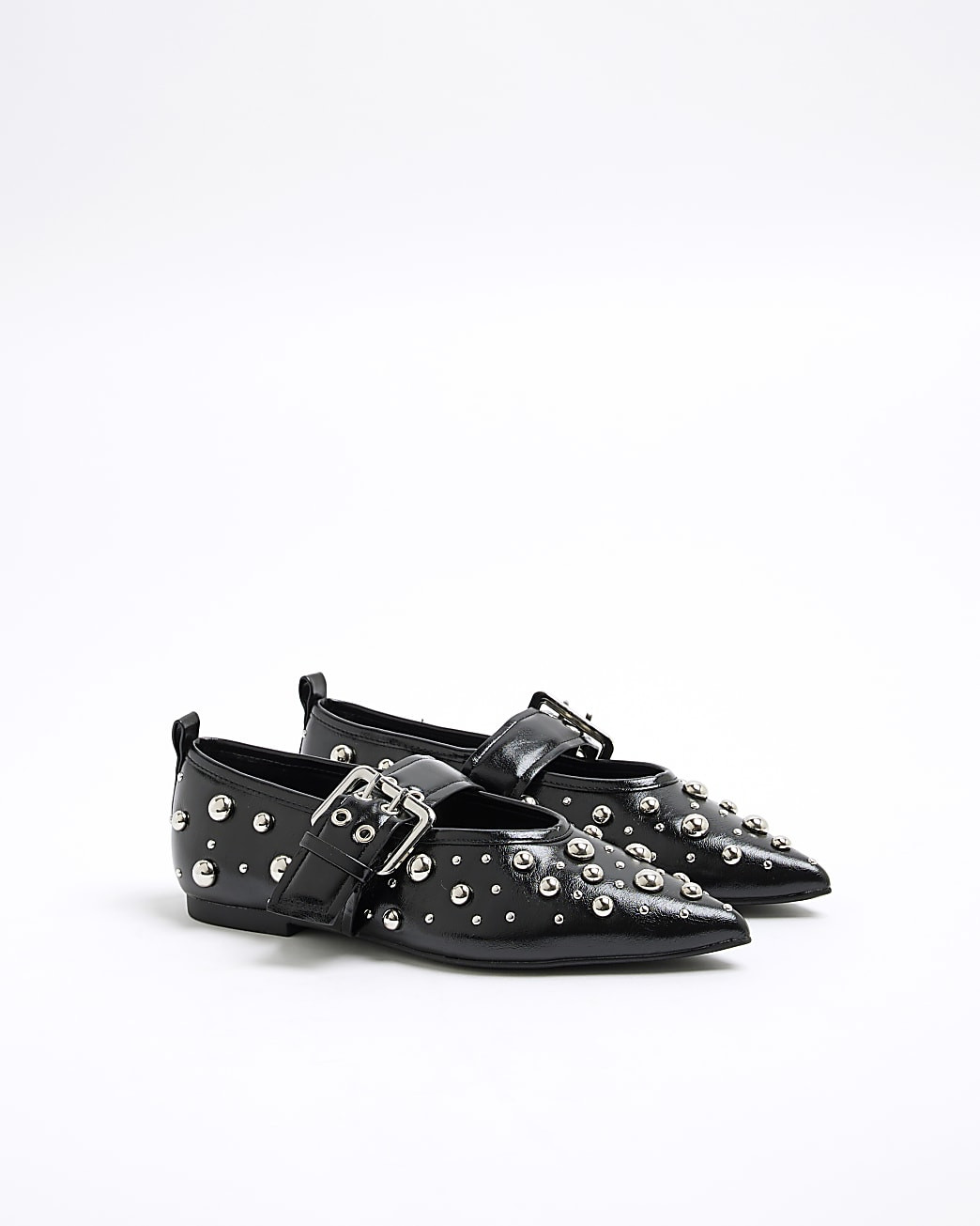 Black Stud Mary Jane Shoes | River Island UK & IE