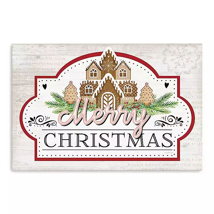 Christmas Gingerbread Home Canvas Wall Plaque | Kirkland's Home