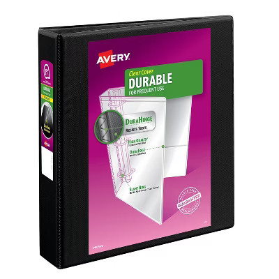 Avery Durable View 3 Ring Binder, 1-1/2 Inch EZD Rings, 1 Black Binder (09400) | Target