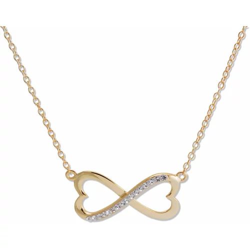 18kt Gold over Silver Clear Crystal Infinity/Heart Necklace - Walmart.com | Walmart (US)