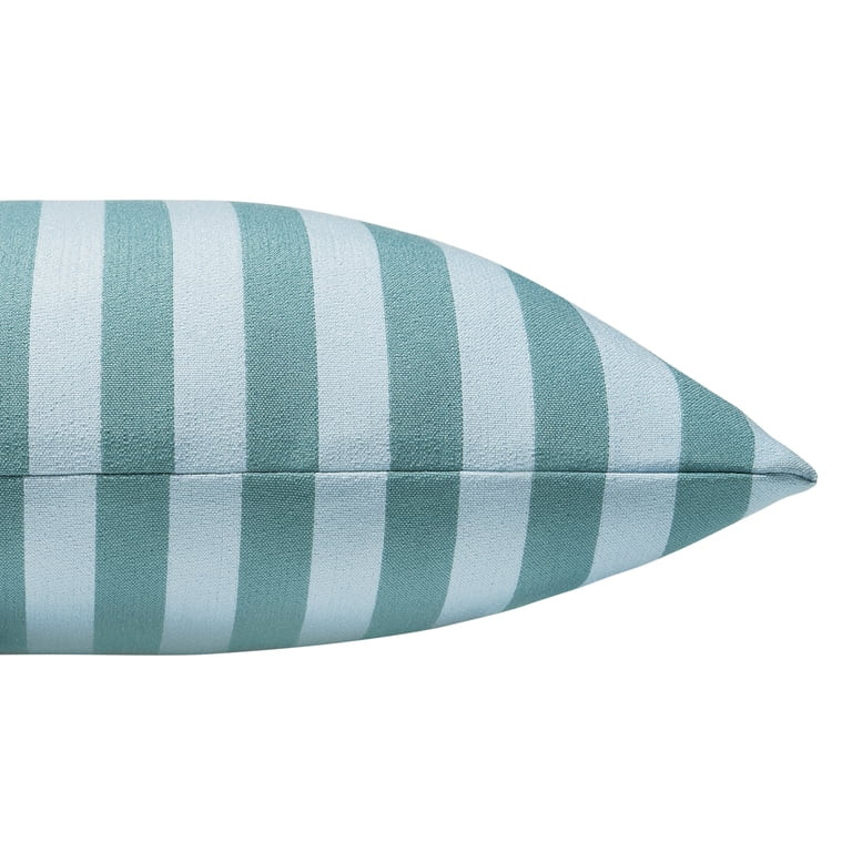 Beautiful 18" x 18" Decorative Outdoor Pillow by Drew Barrymore, Blue Stripe - Walmart.com | Walmart (US)