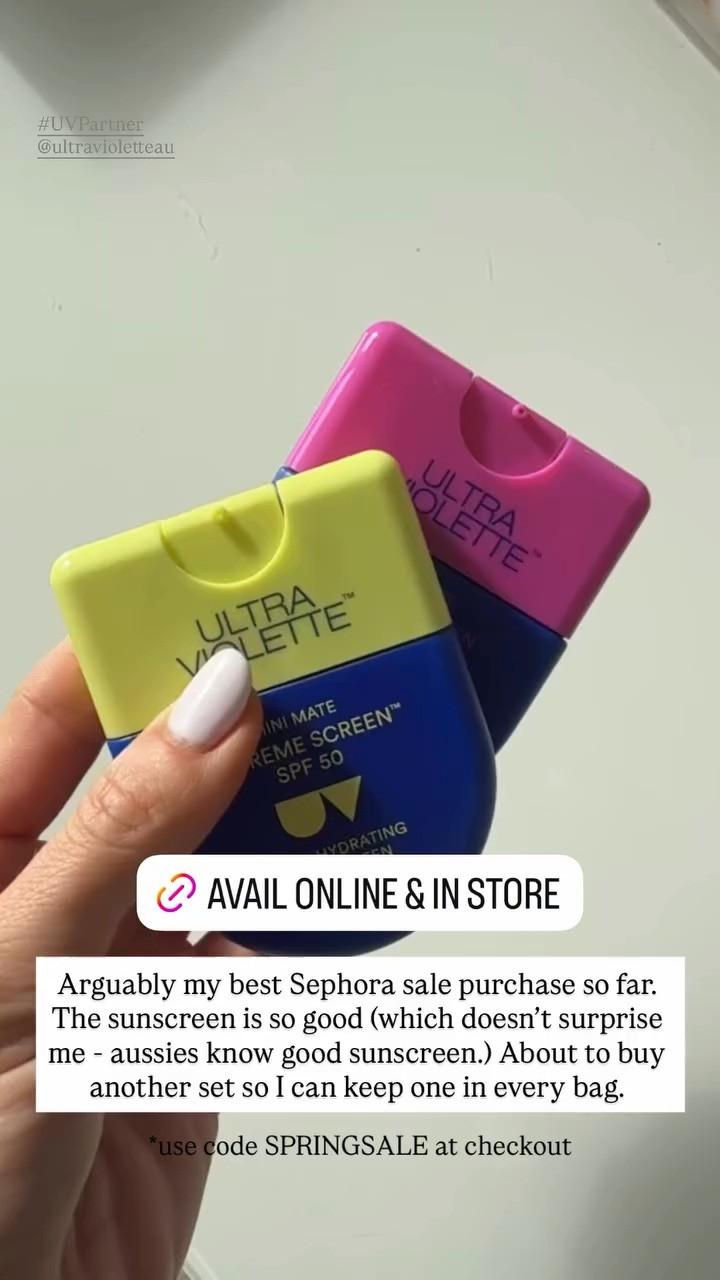 Arguably my best Sephora sale purchase so far! ✨ The sunscreen is SO good (which doesn't surprise me- aussies know good sunscreen.) Abiut to buy another set so I can keep one in every bag. Use code SPRINGSALE at checkout! 

 #LTKgrwm #LTKSaleAlert #LTKBeauty