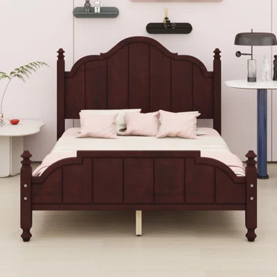 Vintage Wooden Bed Frame With Slats Support And Headboard | Wayfair North America