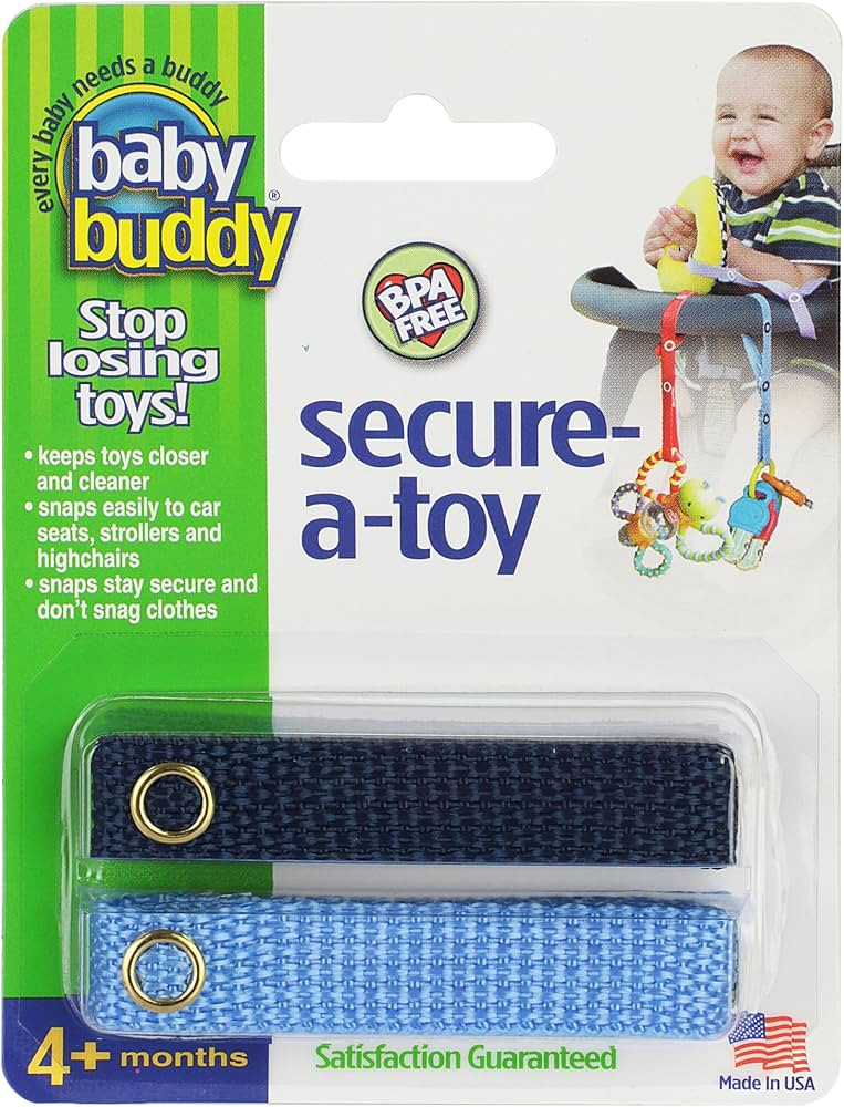 Baby Buddy Secure-a-Toy, Adjustable Pacifier and Teether Strap for Stroller, Highchair, and Car S... | Amazon (US)