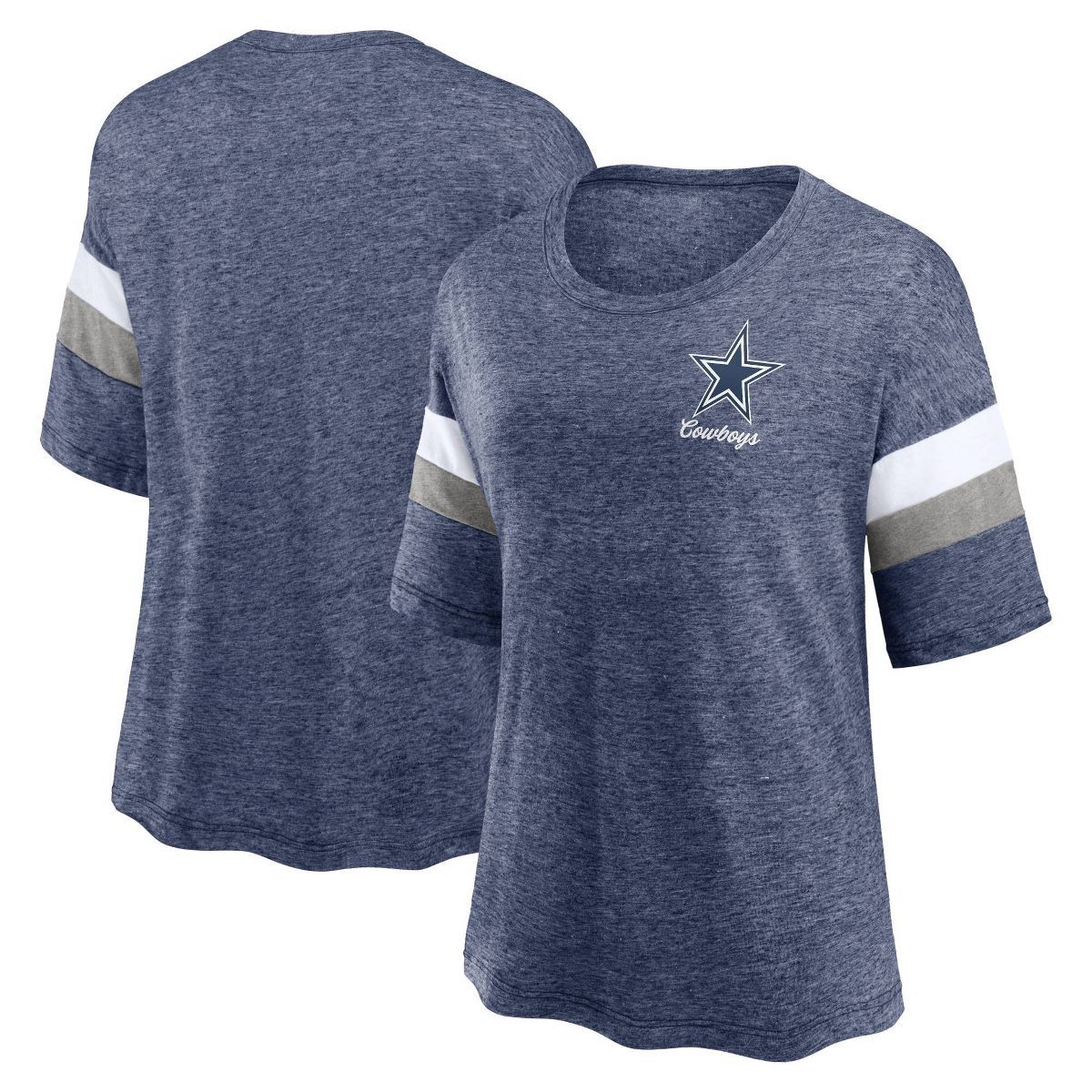 NFL Dallas Cowboys Women's Marled left Chest Weak Side Blitz T-Shirt | Target