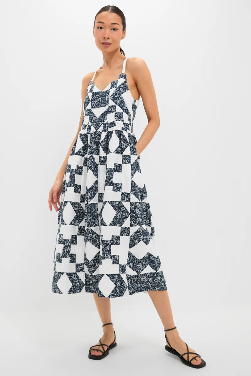 Navy Ana Patchwork Print Tank Dress | Tuckernuck (US)