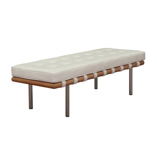 Oliver & James Andalucia White Leather Bench | Bed Bath & Beyond