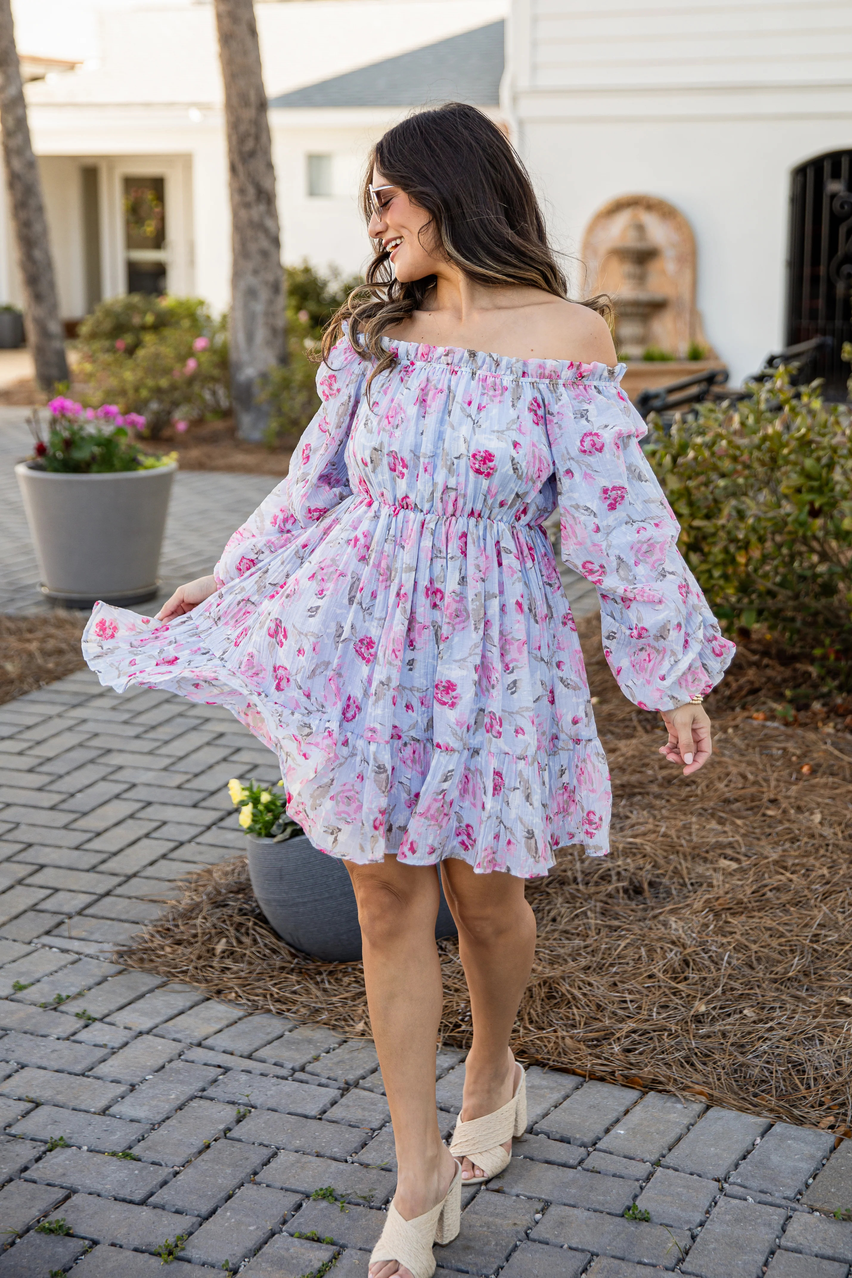 Sweetest Blue Floral Mini Dress | Trendy Women's Dress | ShopDressUp | Dress Up