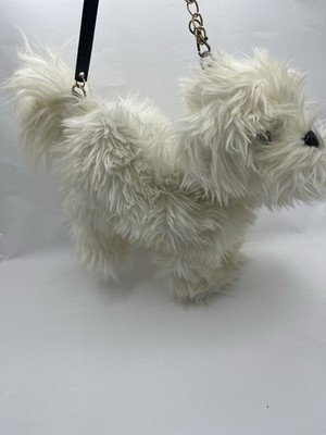 Fuzzy Nation White Shaggy Dog Purse Plush Handbag Faux Fur Shoulder Bag *READ* | eBay US