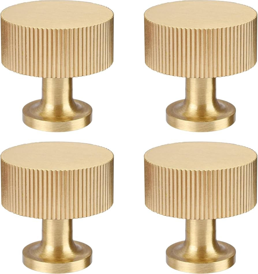 RZDEAL 4pcs Solid Brass Cabinet Knobs Pulls Cabinet Drawer Dresser Gold Knobs Modern Handles Knob... | Amazon (US)