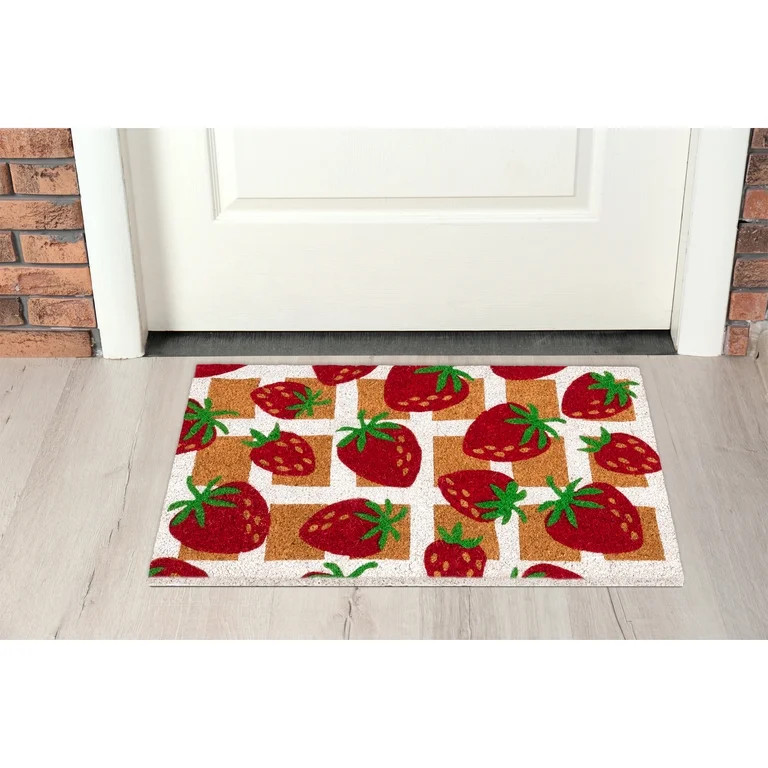 Mainstays Strawberry Grid Coir Doormat, 18"x30" | Walmart (US)