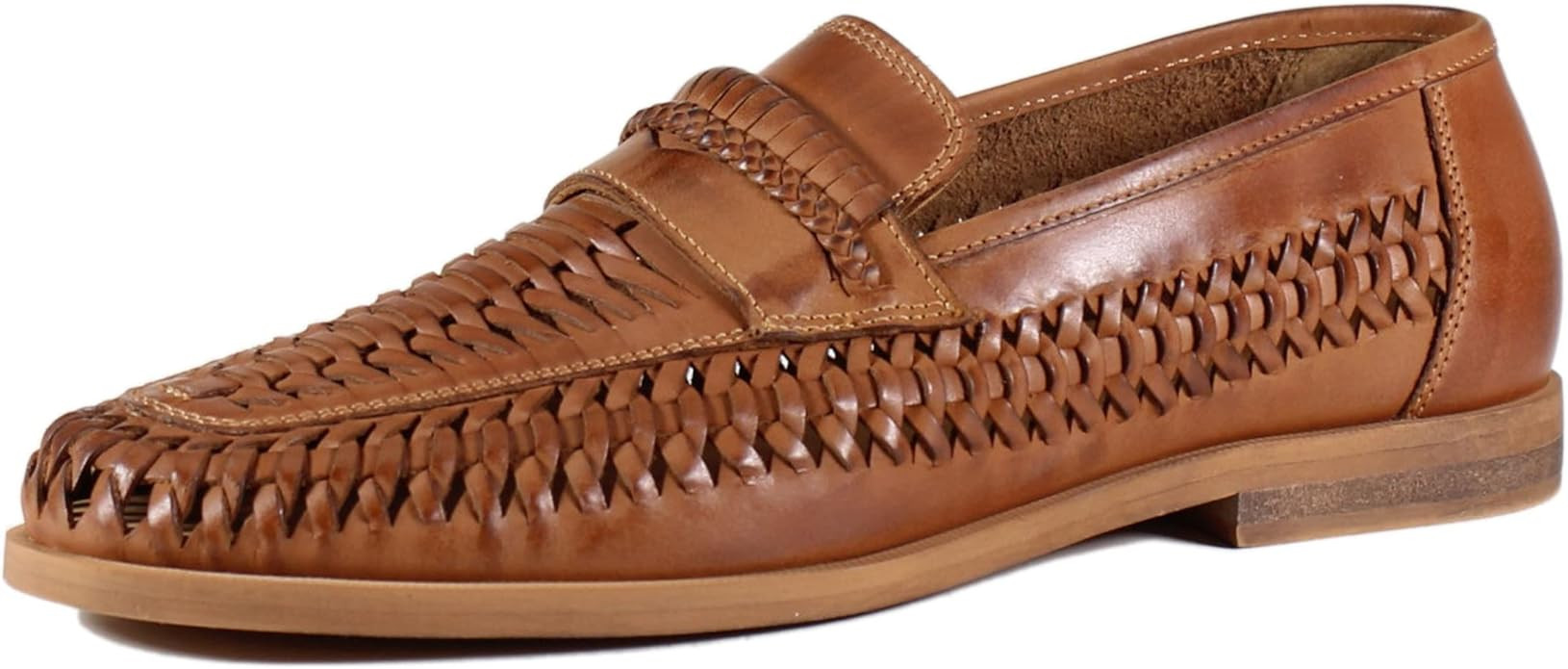 Testosterone Men's Port Al Genuine Woven Leather Slip On Penny Loafer | Amazon (US)