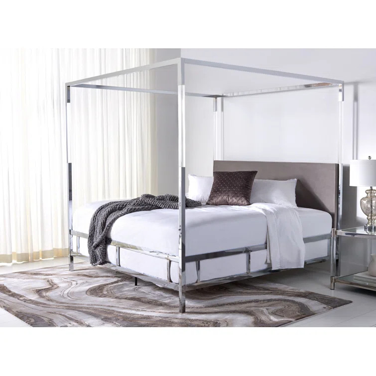 Bowdoin Upholstered Metal Canopy Bed | Wayfair North America