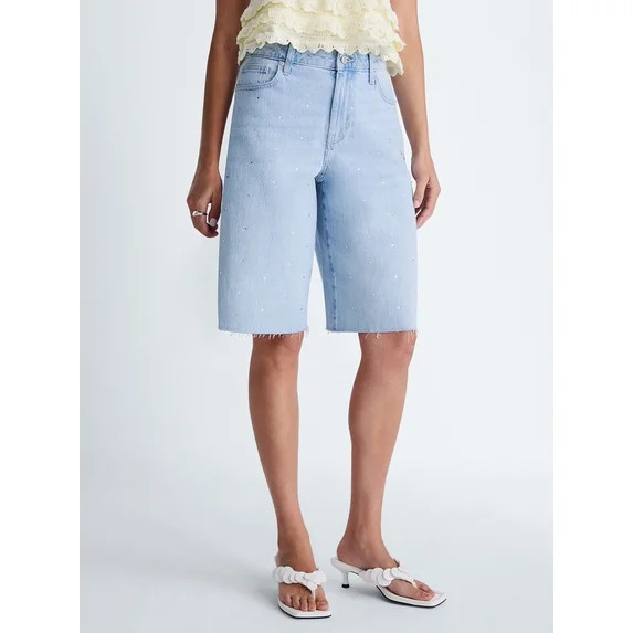 Scoop Women's and Women's Plus Denim Bermuda Shorts, Sizes 0-26W | Walmart (US)