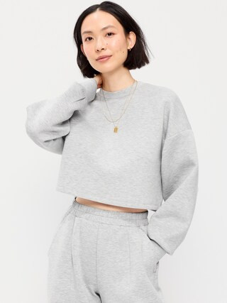 Bounce Fleece Crew-Neck Cropped Top | Old Navy (US)