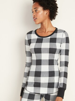 Printed Thermal-Knit Long-Sleeve Tee for Women | Old Navy (US)