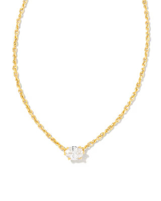 Cailin Gold Pendant Necklace in White CZ | Kendra Scott