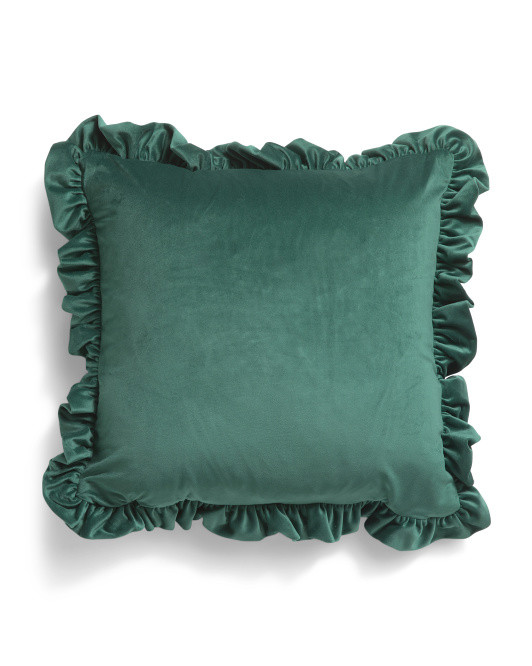 Made In Usa 18x18 Luxury Velvet Ruffle Pillow | TJ Maxx