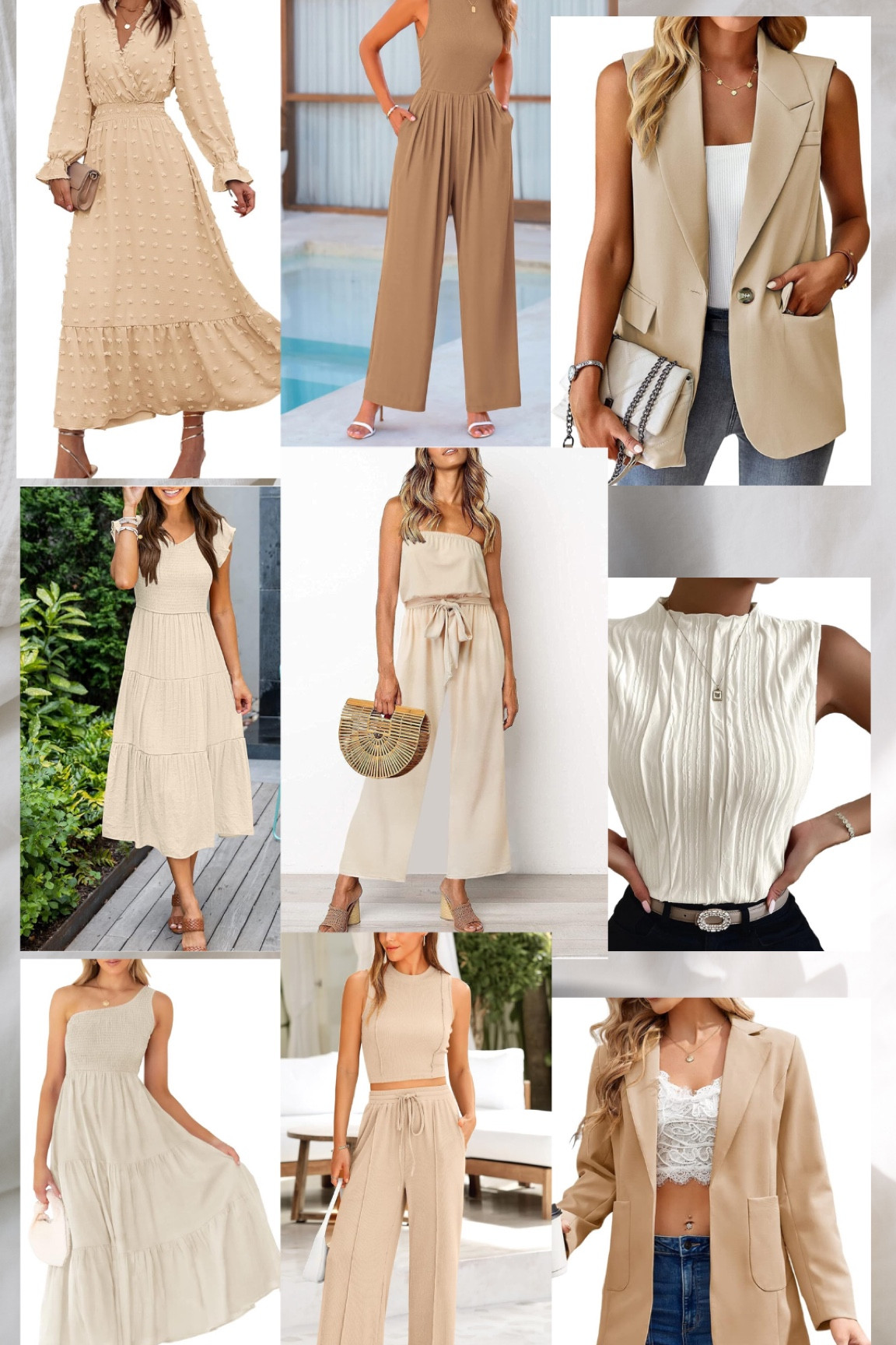 Amazon neutral collection. 

#neutralaesthetic #neutralvibes #capsulewardrobe #spring #neutraldress #beige #vest #blazerstyle #onepiece #dressycasual #mididress #wedding #familypictures #simplestyle 

#LTKbeauty #LTKstyletip #LTKsalealert