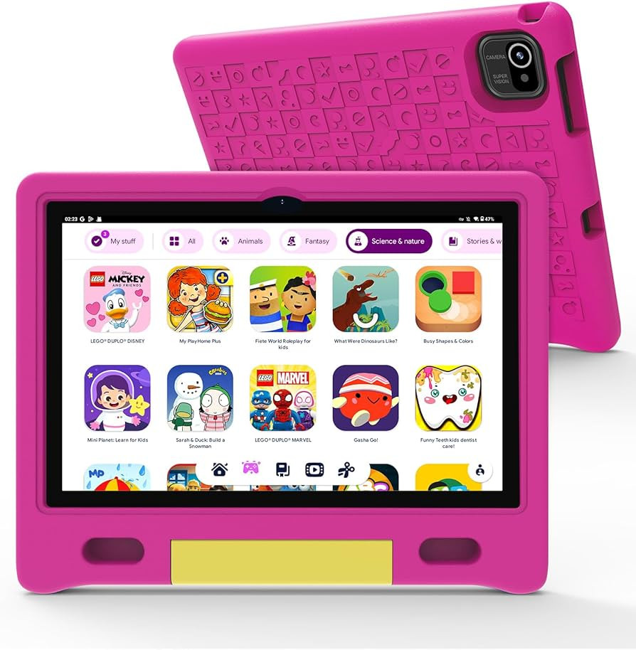 Kids Tablet, 2024 Latest 10 inch Case for toddlers, Android 13 with Quad-Core Tablet for Kids,128... | Amazon (US)