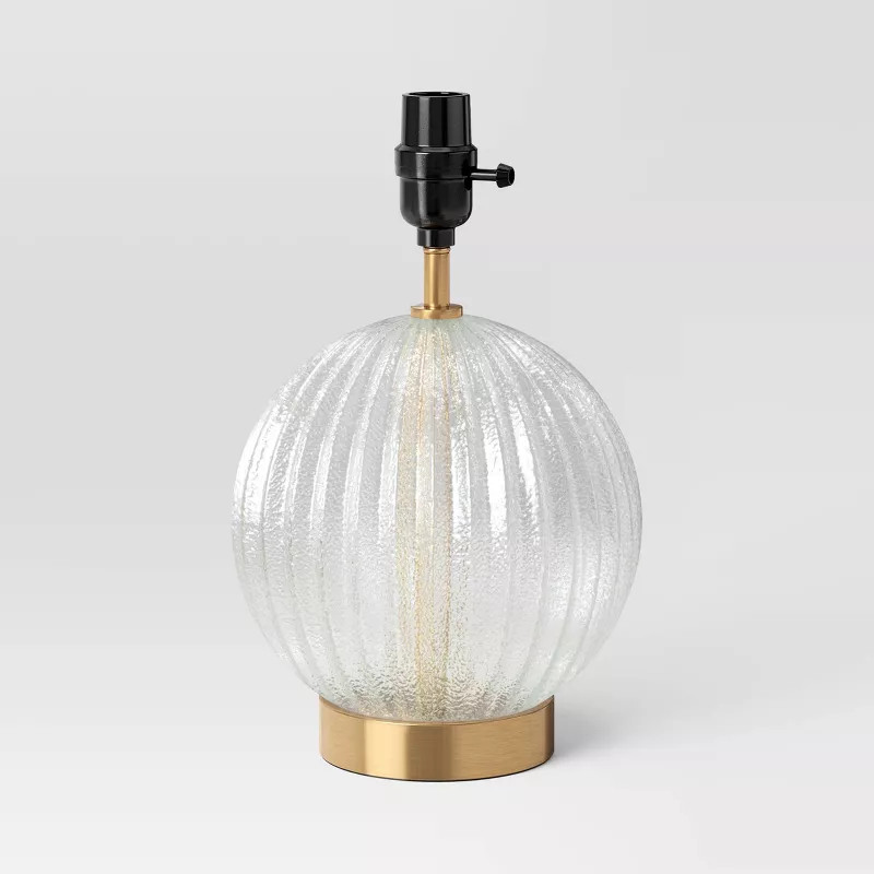 Small Ribbed Glass Lamp Base Clear - Threshold™ | Target