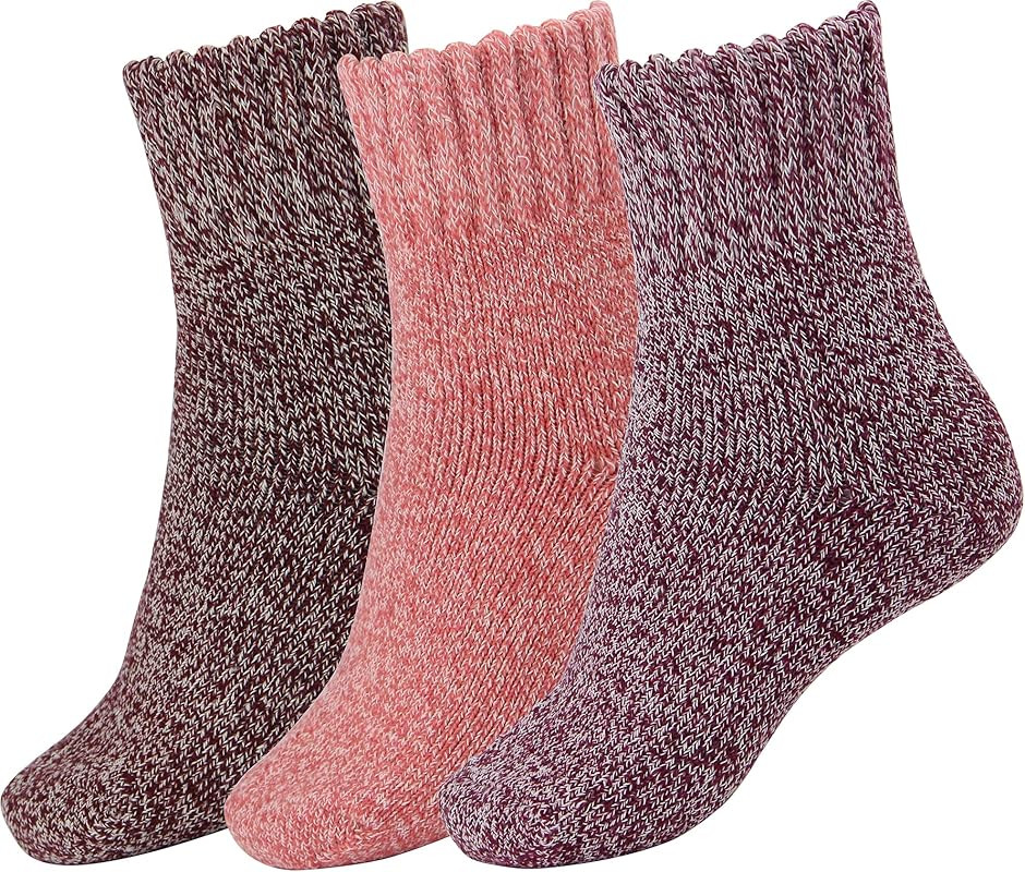 Boot Socks for Women Winter Solid Thick Warm Socks Cozy Crew Socks Christmas Gift | Amazon (US)