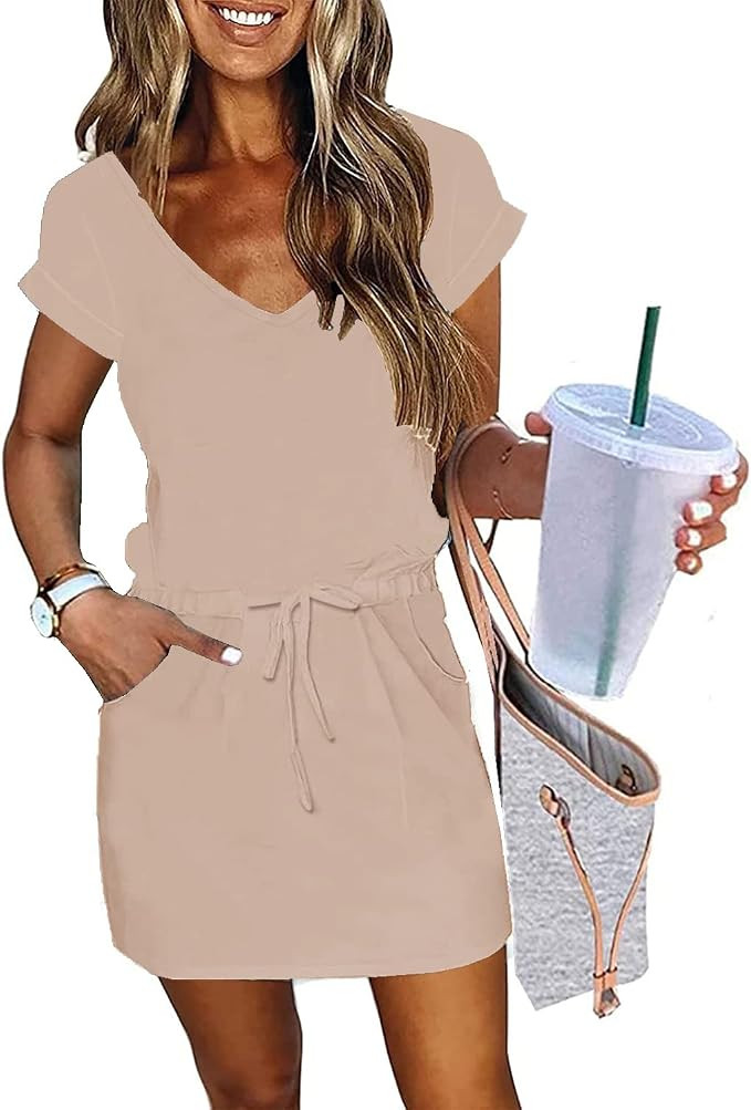 ETCYY NEW Womens Summer Dress Lantern Sleeve Square Neck Tie Back Flowy A-Line Double Layer Hem M... | Amazon (US)
