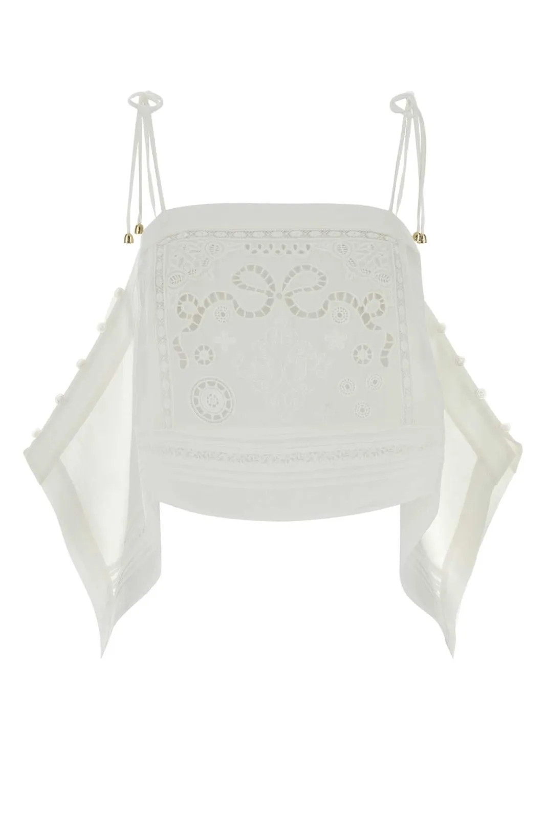 Self-Portrait Embroidered Top | Cettire Global