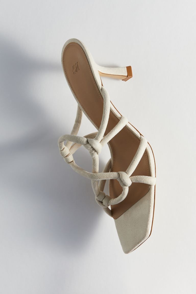 Strappy heeled sandals - High heel - Light beige - Ladies | H&M GB | H&M (UK, MY, IN, SG, PH, TW, HK)