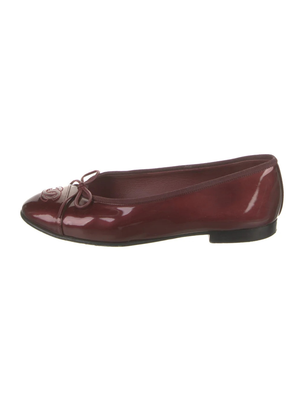 Interlocking CC Logo Patent Leather Ballet Flats | The RealReal
