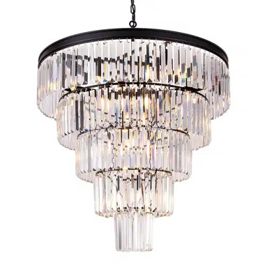 Large 10-Light 5 Tier Modern Crystal Chandelier For Living Room, Hallway | Wayfair North America