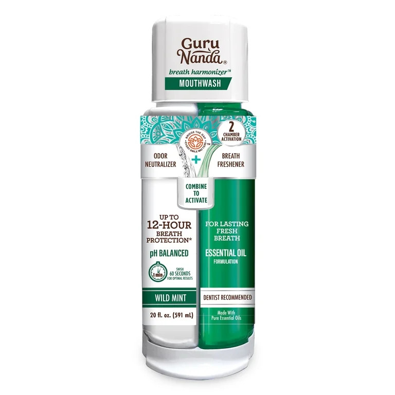 GuruNanda Dual Barrel Breath Harmonizer Mouthwash - Fresh Breath - Alcohol & Fluoride Free -  20o... | Walmart (US)