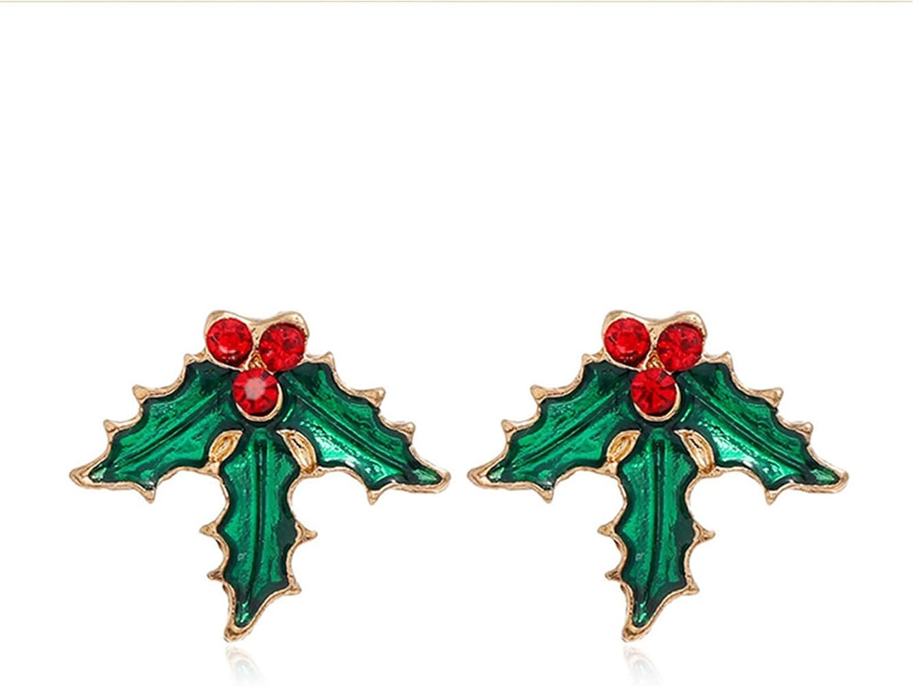 Christmas Holly Berry Earrings Glitter Holly Berries Dangle Earrings Holly Leaf Festive Accessori... | Amazon (UK)