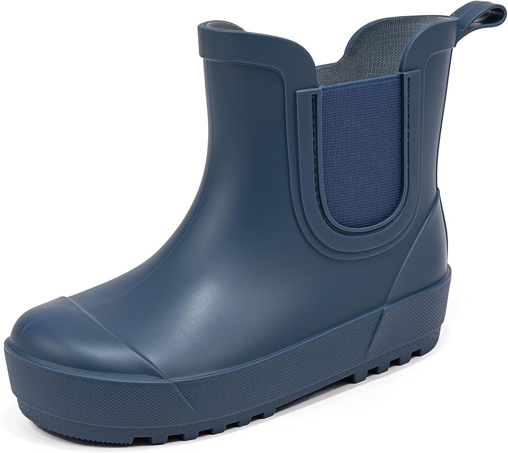 Chelsea Rain Boots for Girls & Boys, Waterproof Rubber Slip-On with Round Toe, Lightweight Kids R... | Amazon (US)