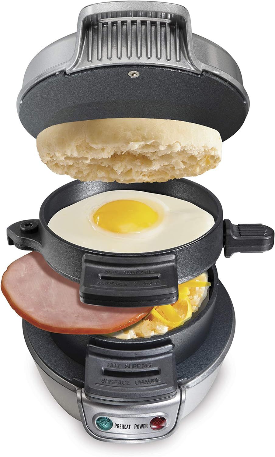 Hamilton Beach Breakfast Sandwich Maker with Egg Cooker Ring, Customize Ingredients, Perfect for ... | Amazon (US)