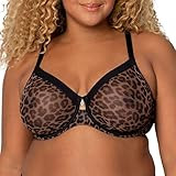 Curvy Couture Women's Plus Size Sheer Mesh Full Coverage Unlined Underwire Bra, Saffron, 40C at A... | Amazon (US)