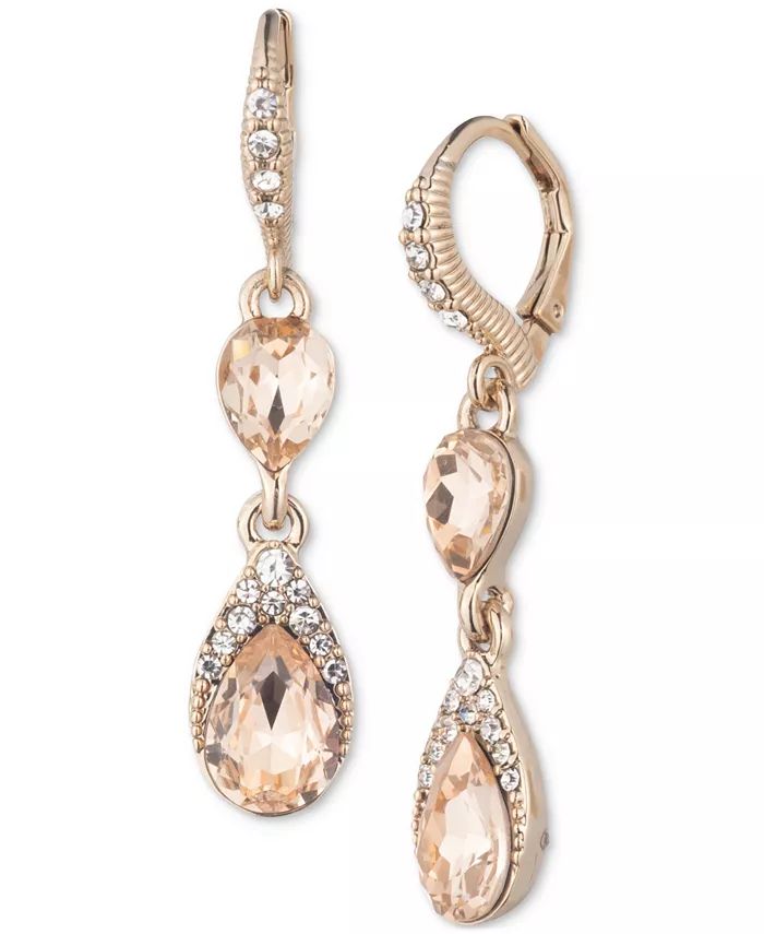 Givenchy Crystal Pear Double Drop Earrings - Macy's | Macy's