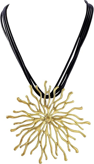 Fashion Gold Statement Large Pendant Necklace, Simple Exaggerated Charm Choker Necklace, Adjustab... | Amazon (US)